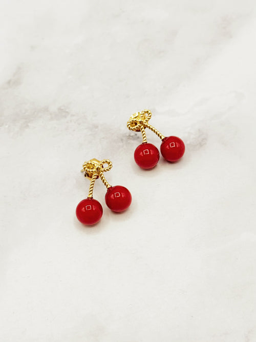 The Cherry Bow Earrings
