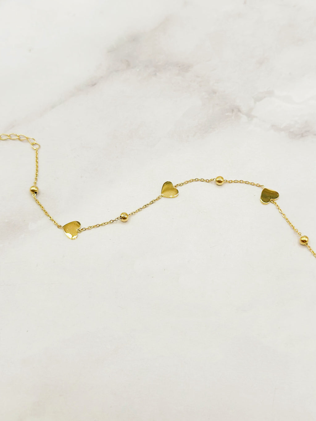 The Heart Chain Bracelet in Gold
